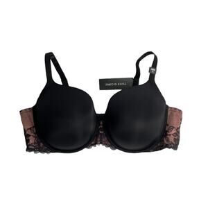 Torrid Curve Plus Size Bra 46DD 46E NWT Underwire Black Lace Floral Sexy T-Shirt